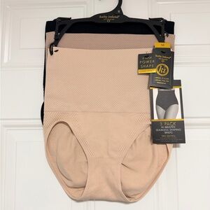 Kathy Ireland High-Waisted Seamless Briefs - Nude, Black, Taupe (3-Pack)